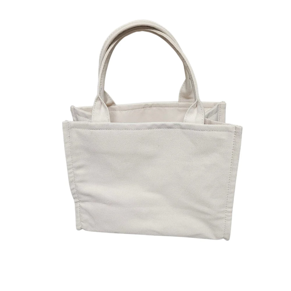 Laura Mercier Cream Canvas Tote Structured Design - Picture 2 of 6